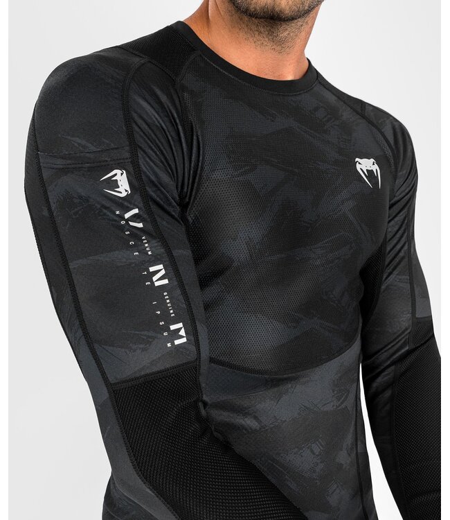 Venum Electron 3.0 Rash Guard Compression Shirt L/S Black