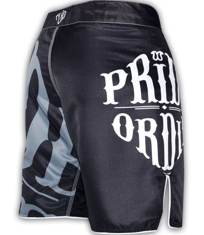 PRIDE or DIE MMA Fightshorts Reckless Black White