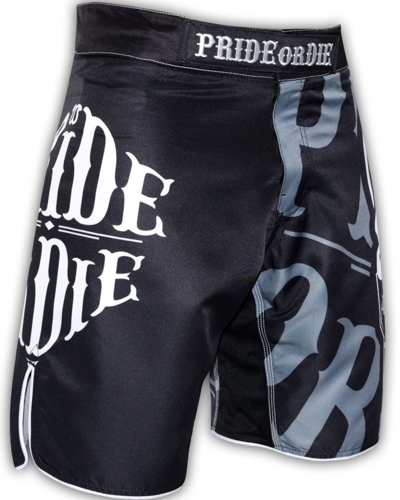 Pride or Die PRIDE or DIE MMA Fightshorts Reckless Black White