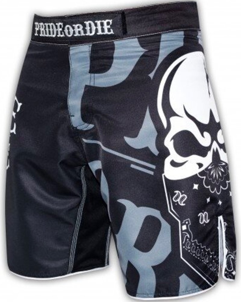 Pride or Die PRIDE or DIE MMA Fightshorts Reckless Black White