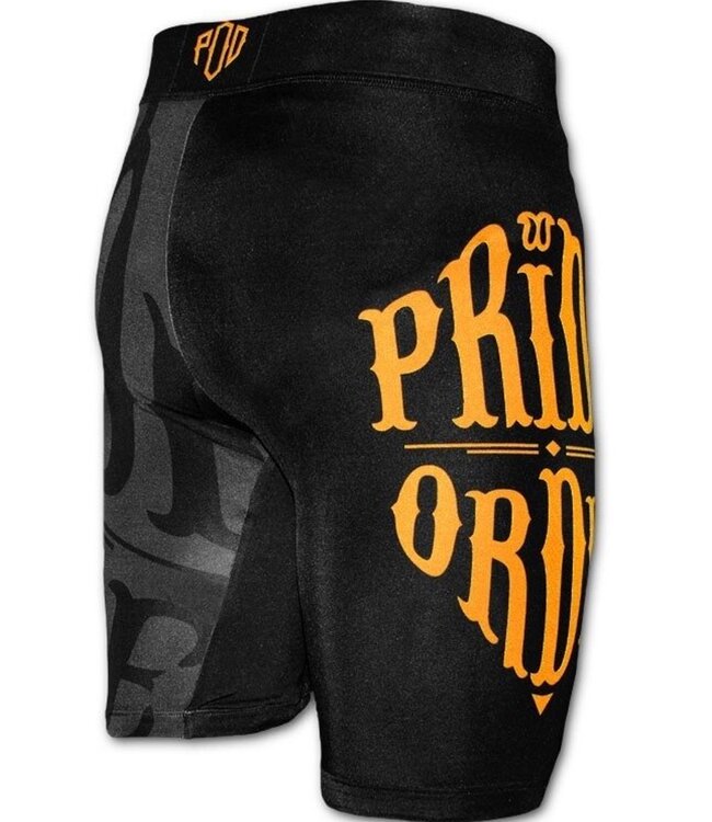 Pride or Die PriDE oder Die Vale Tudo Reckless Compression Short Schwarz Gelb