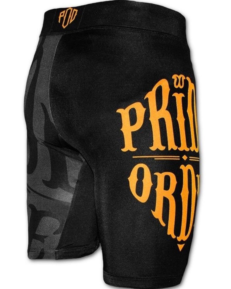 Pride or Die PriDE oder Die Vale Tudo Reckless Compression Short Schwarz Gelb