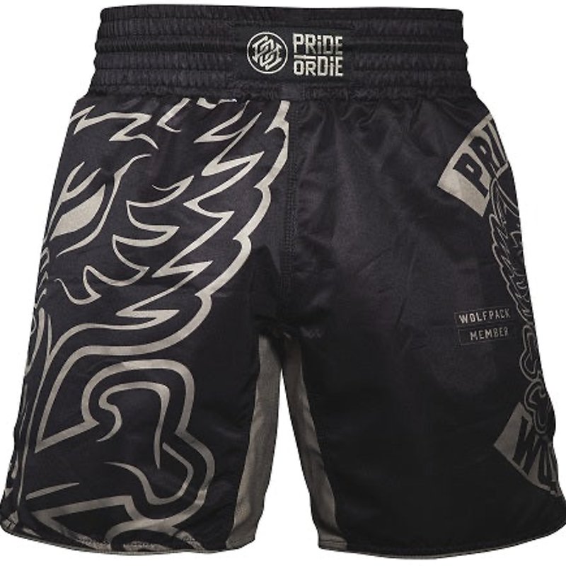 Pride or Die PRiDE or Die Fight Short Wolfpack Kampfsporthose Schwarz