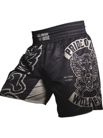 Pride or Die PRiDE or Die Fight Short Wolfpack Kampfsport Hose Schwarz