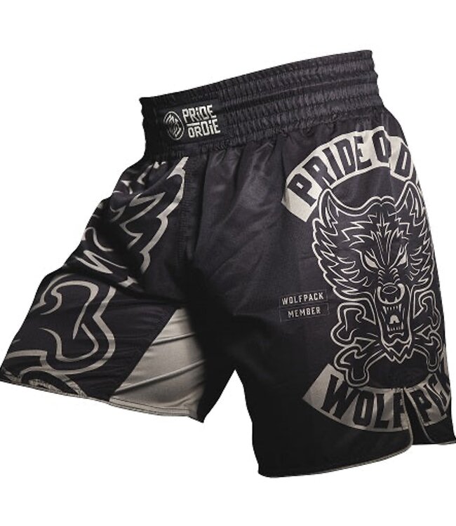 Pride or Die PRiDE or DiE Fight Short Wolfpack Vechtsportbroek Zwart