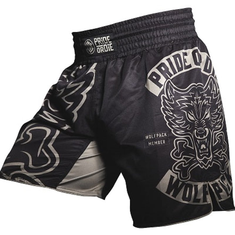 Pride or Die PRiDE or Die Fight Short Wolfpack Kampfsporthose Schwarz