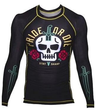 PRiDEorDiE PRIDEorDie Rash Guard Stay Sharp Schwarz