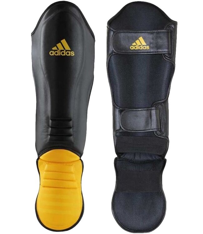 Adidas Adidas Hybrid Kickboxing Shinguards Black Yellow