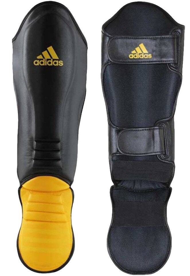 Adidas Hybrid Kickboxing Shinguards Black Yellow FIGHTWEAR SHOP EUROPE