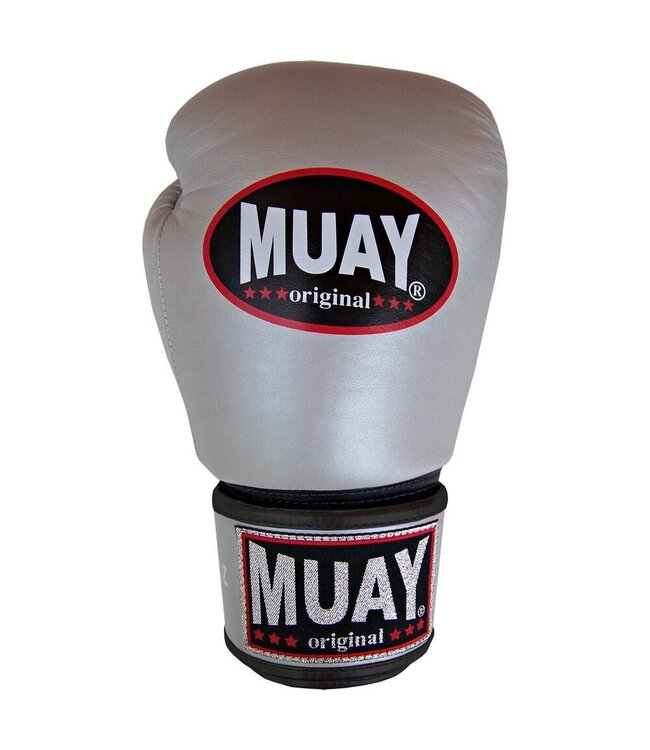 MUAY® MUAY® Premium Boxhandschuhe Leder Silber Schwarz