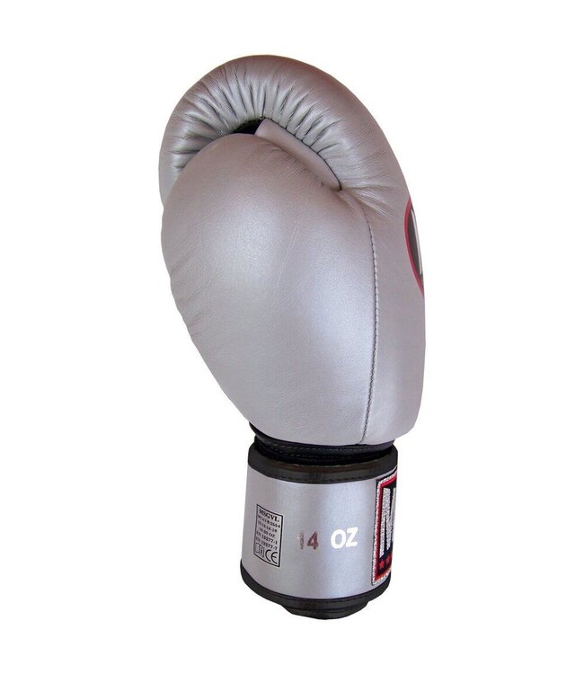 MUAY® Premium Boxhandschuhe Leder Silber Schwarz