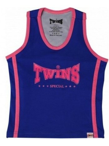 Twins Special Twins Special Dames Tanktop incl Sportbeha TSB-2 Blauw Neon Roze