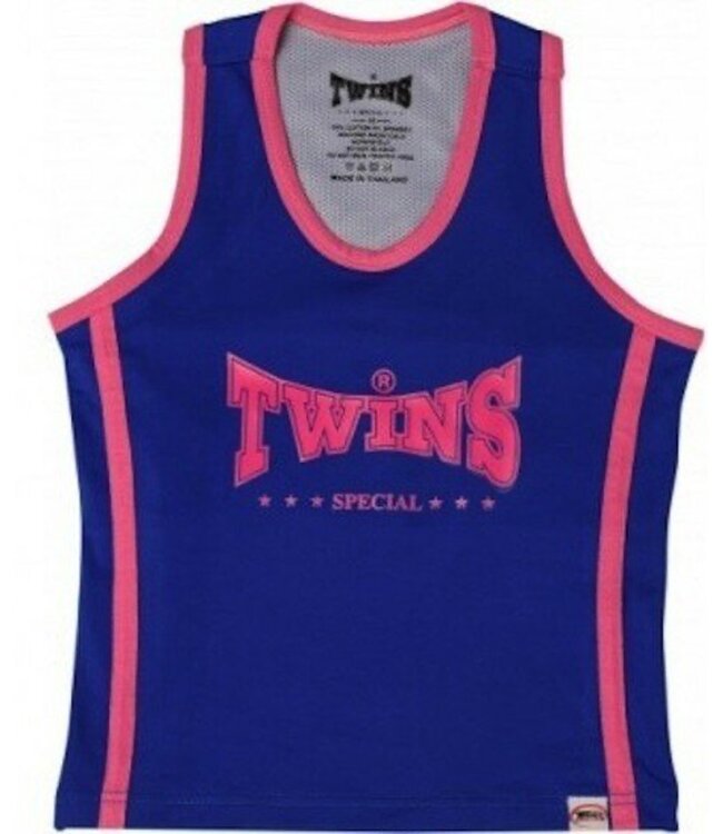 Twins Special Twins Special Dames Tanktop incl Sportbeha TSB-2 Blauw Neon Roze