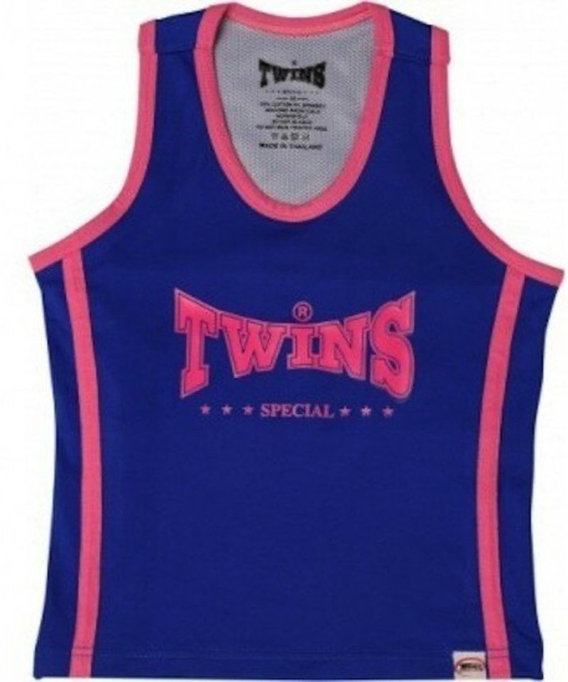 Twins Special Twins Special Damen Tank Top inkl. Sport-BH TSB-2 Blau Neo Rosa