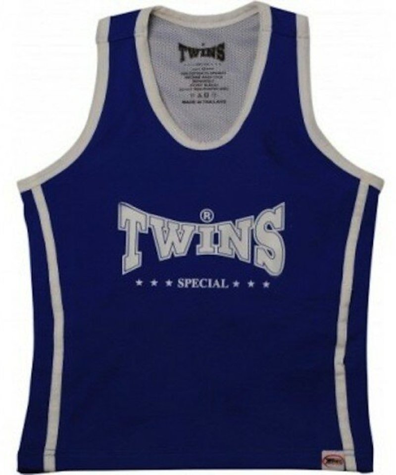 Twins Special Twins Special Damen Tank Top inkl. Sport-BH TSB-3 Blau Weiß