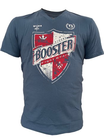 Booster Booster V Neck Shield Vechtsport T Shirt Blauw