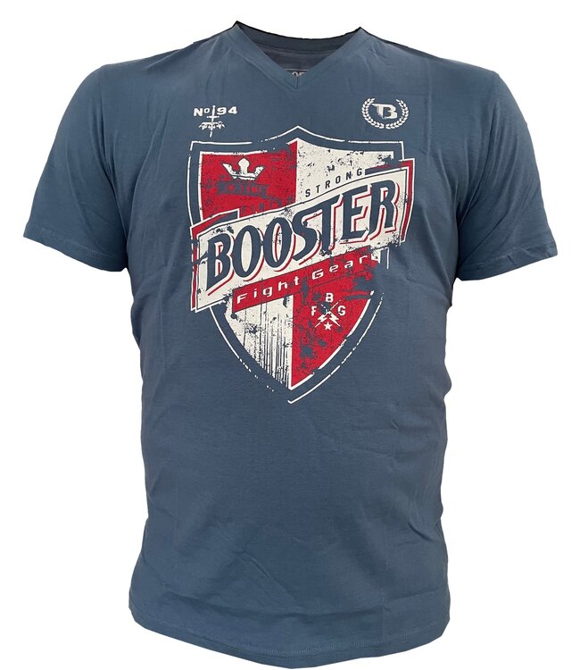 Booster Booster V Neck Shield Vechtsport T Shirt Blauw