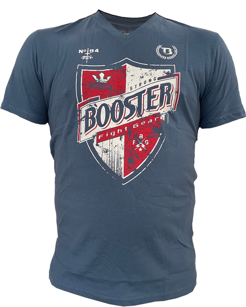 Booster Booster V Neck Shield Vechtsport T Shirt Blauw