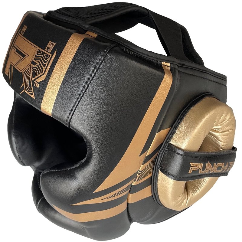 PunchR™  PunchR™ Martial Arts Head Gear Electric Black Gold