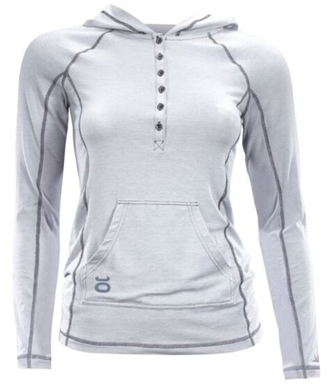 Tenacity Damen Henley Hoodie Weiß