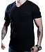 TapouT TapouT Black Line Stitches Katoenen V-hals T-Shirt Zwart