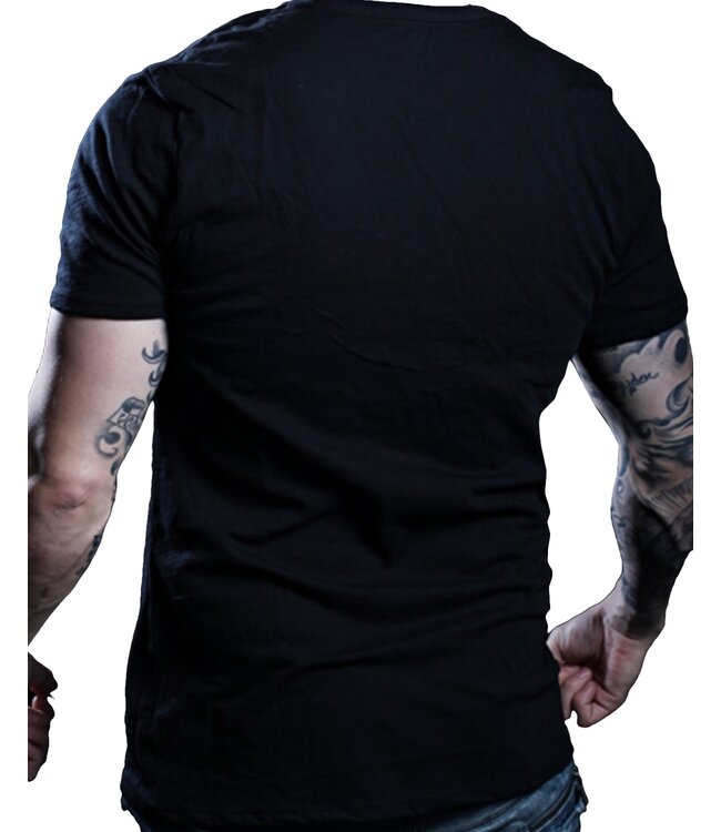 TapouT TapouT Black Line Stitches Katoenen V-hals T-Shirt Zwart