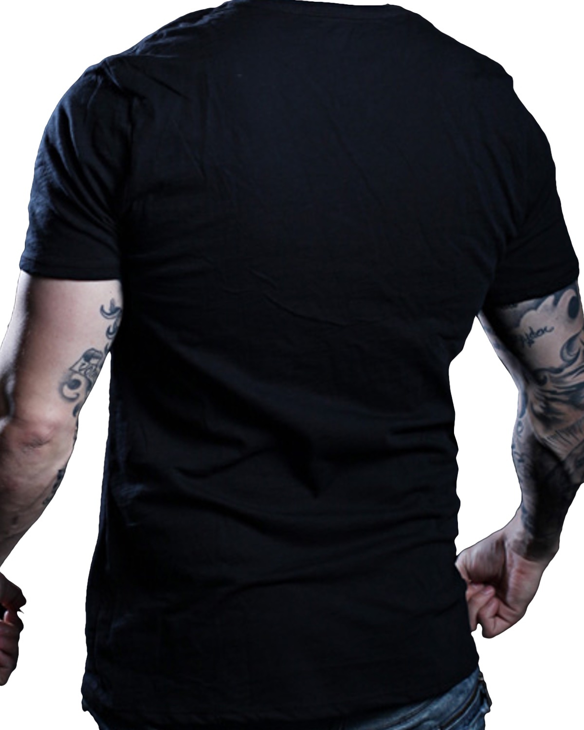 TapouT TapouT Black Line Stiches T-Shirt V-Ausschnitt Baumwolle Schwarz