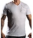 TapouT TapouT White Line Stiches T-Shirt Baumwolle V-Ausschnitt Weiß