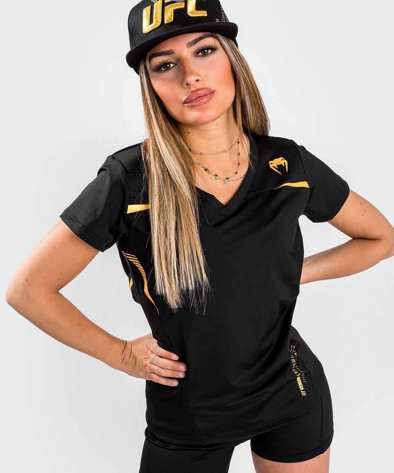 Venum Venum Tempest 2.0 Damen Dry Tech T-Shirt Schwarz Gold