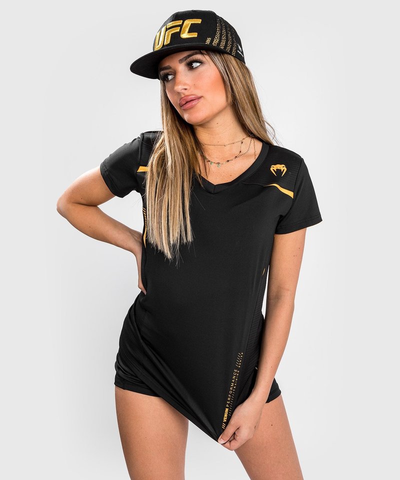 Venum Venum Tempest 2.0 Damen Dry Tech T-Shirt Schwarz Gold