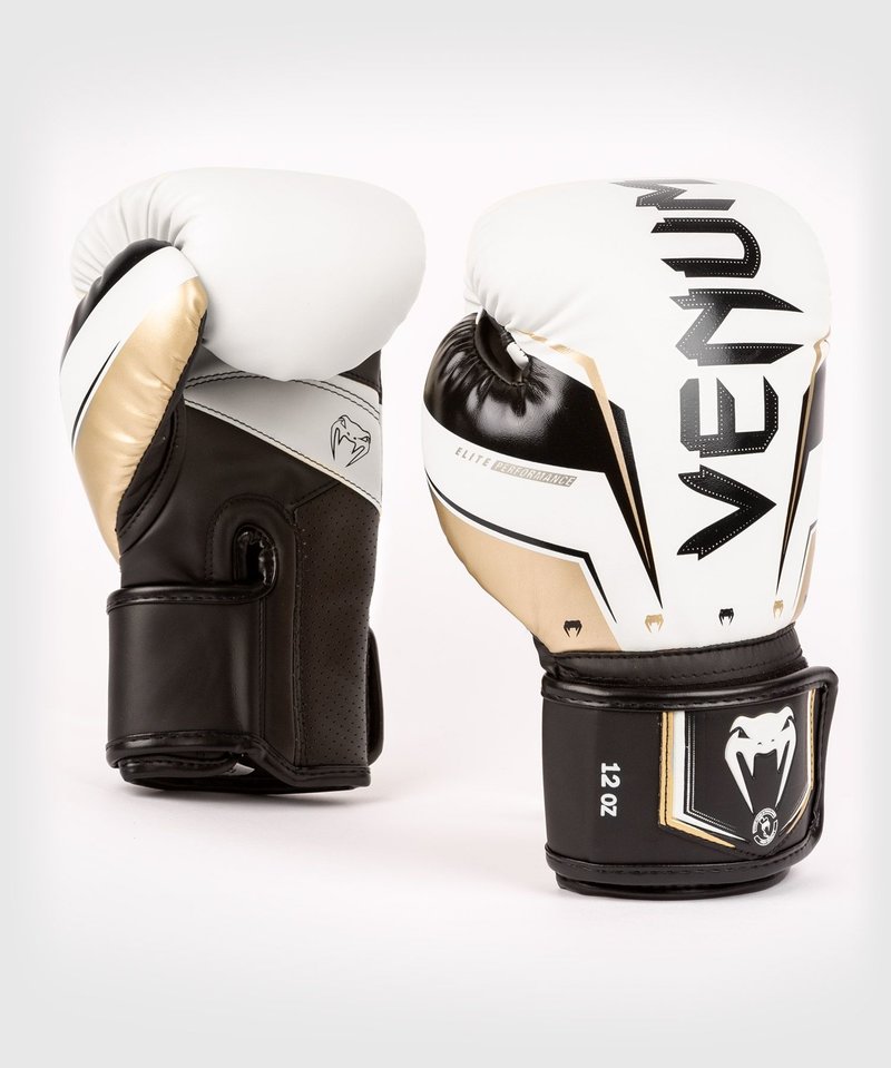 Venum Venum Elite Evo Kickboxing Boxhandschuhe Weiß Gold