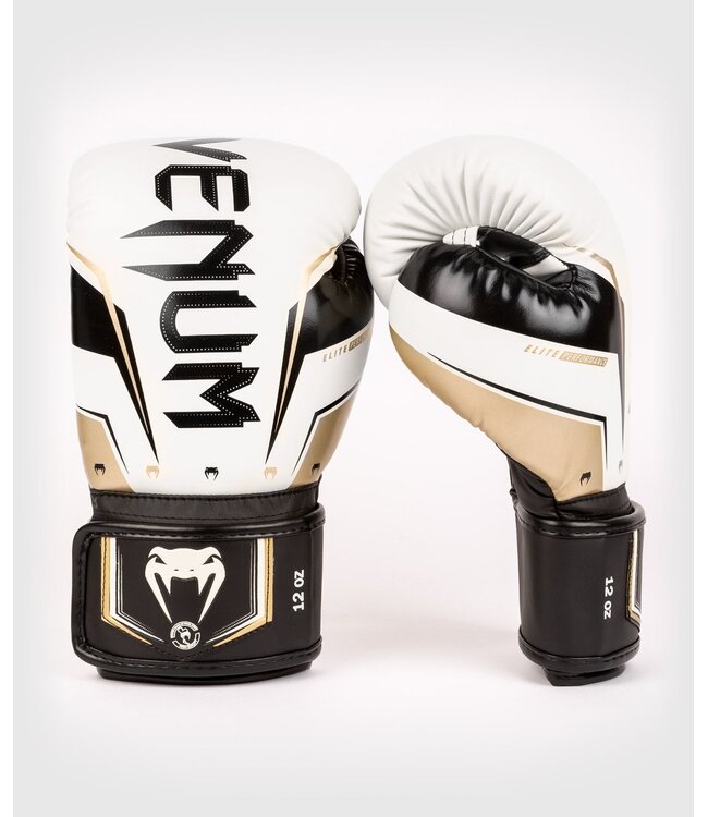 Venum Elite Evo Kickboxing Boxhandschuhe Weiß Gold