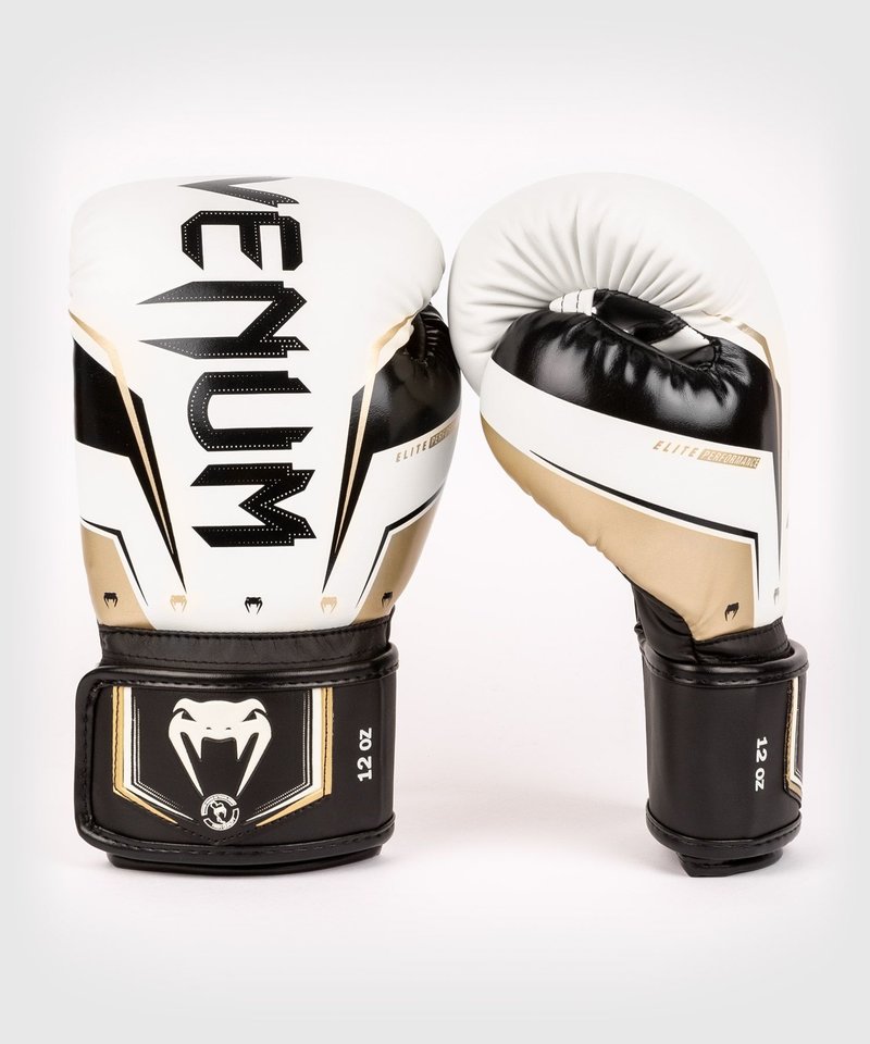 Venum Venum Elite Evo Kickboks Bokshandschoenen Wit Goud