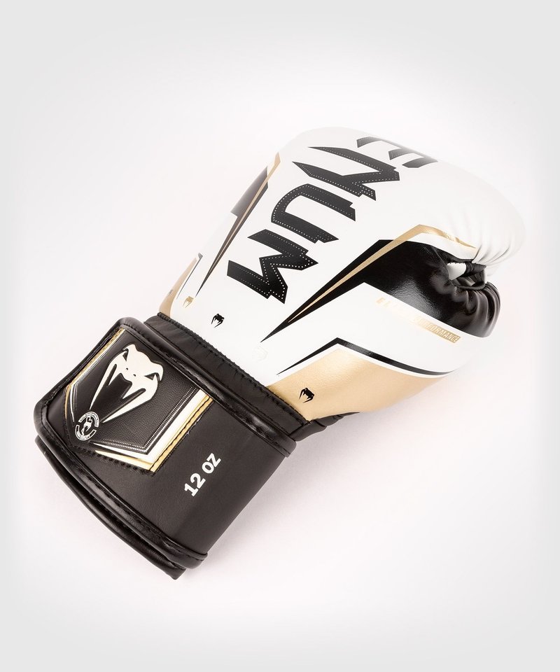 Venum Venum Elite Evo Kickboks Bokshandschoenen Wit Goud