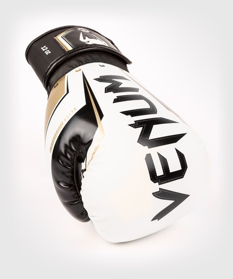 Venum Venum Elite Evo Kickboks Bokshandschoenen Wit Goud