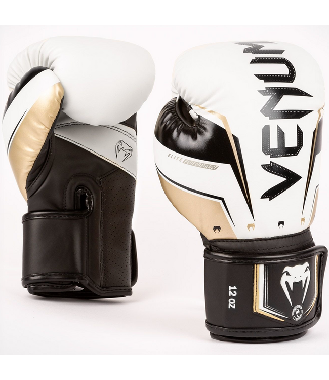Venum Venum Elite Evo Kickboxing Boxhandschuhe Weiß Gold