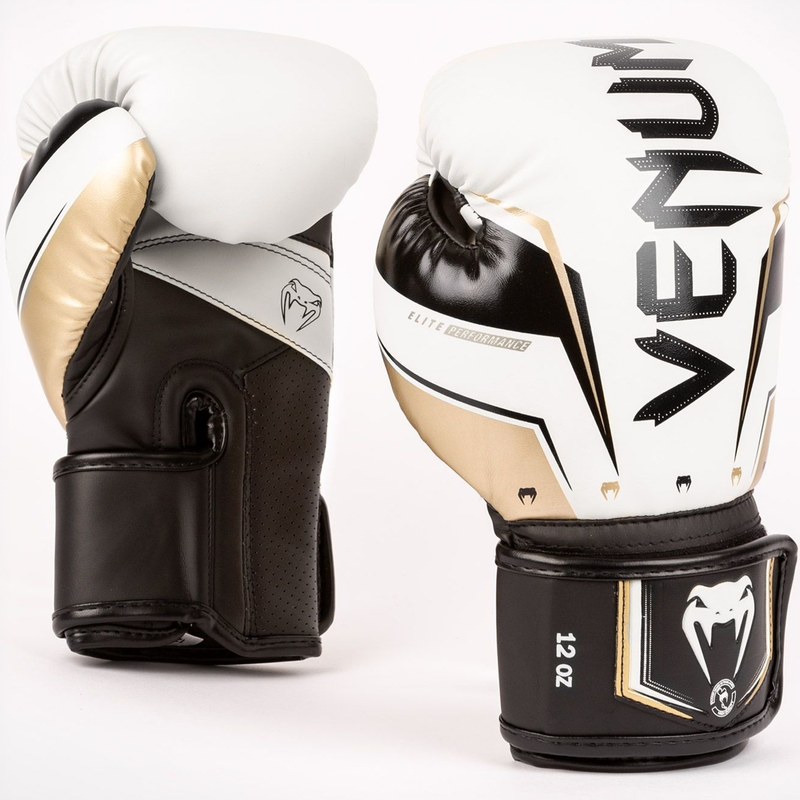 Venum Venum Elite Evo Kickboks Bokshandschoenen Wit Goud