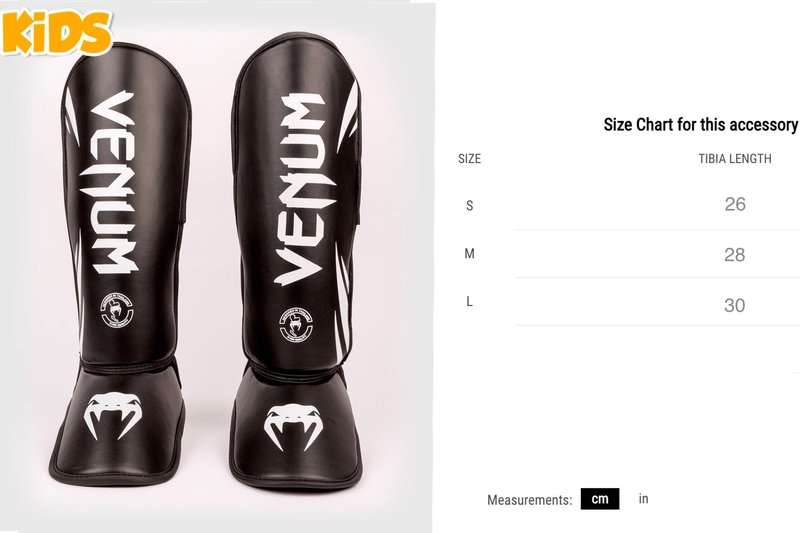 Venum Venum Challenger Kids Shin Guards Black White