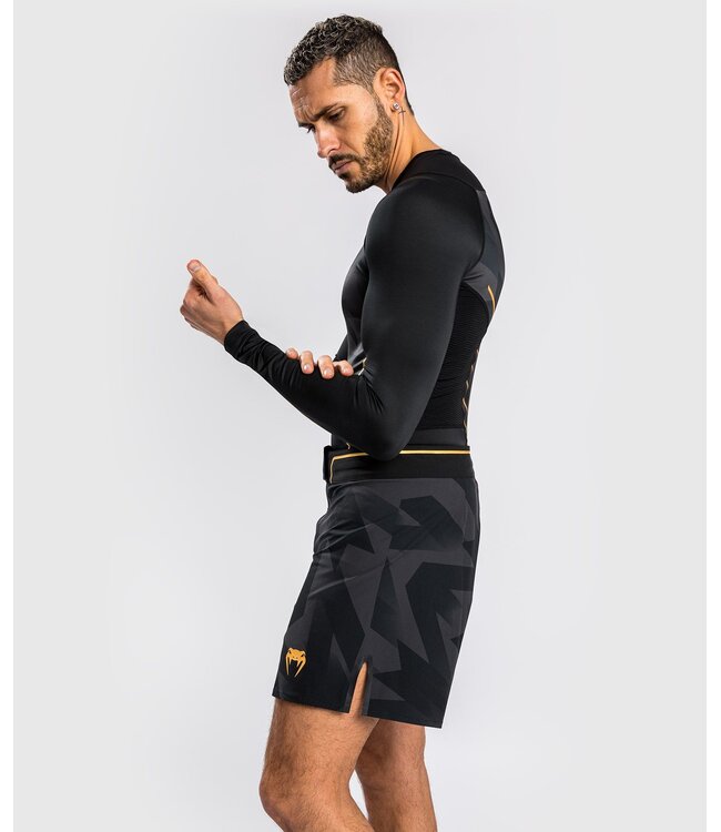 Venum Razor Rash Guard Langarm Schwarz Gold