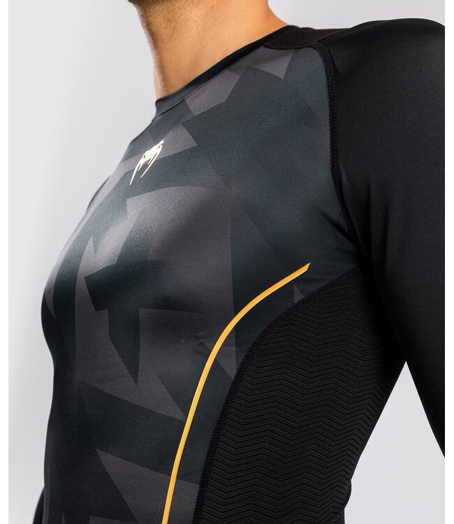Venum Razor Rash Guard Langarm Schwarz Gold