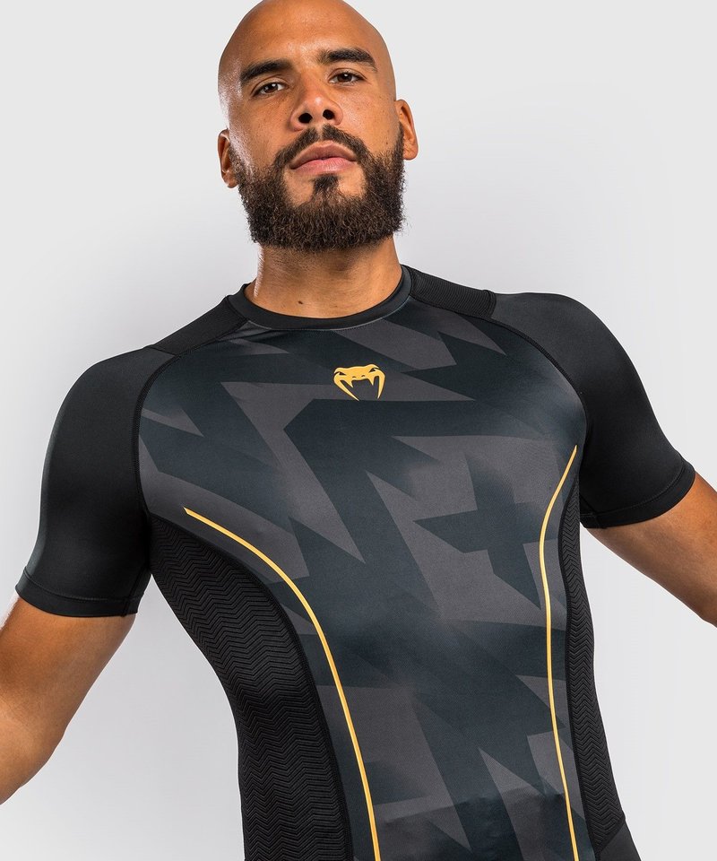 Venum Venum Razor Rash Guard Korte Mouwen Zwart Goud