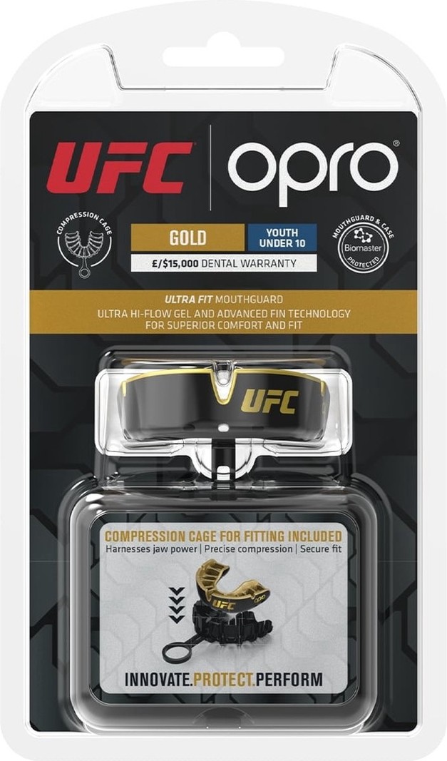 UFC OPRO Mundschutz Gold Level UFC Senior Schwarz Gold