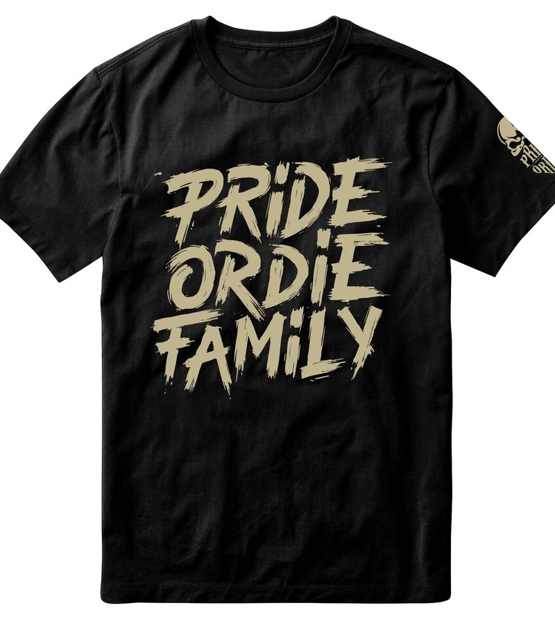 Pride or Die PRiDE or DiE FAMILY V.2 T Shirt Black