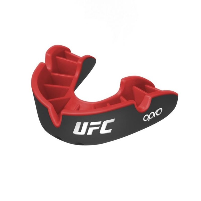 UFC OPRO UFC Silver Mouth Guard Black Red Kids to 10 years