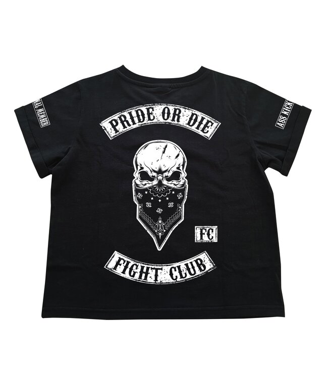 PRiDEorDiE Fight Club Damen T Shirt Schwarz