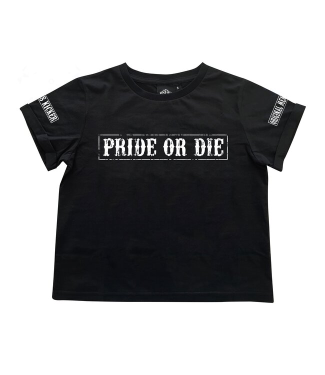 PRiDEorDiE Fight Club Damen T Shirt Schwarz