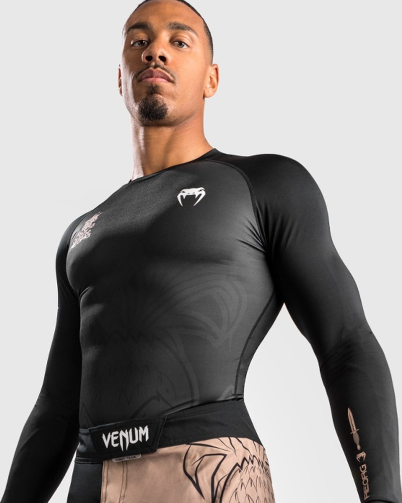 Venum Reorg Rash Guard Long Sleeves Black - FIGHTWEAR SHOP EUROPE