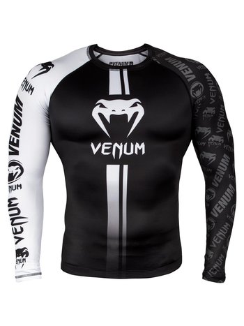 Venum Venum Fightwear Logos Rash Guard L/S Schwarz Weiß