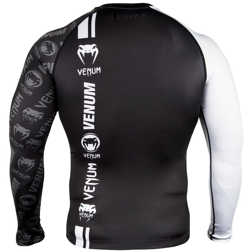 Venum Venum Fightwear Logos Rash Guard L/S Schwarz Weiß