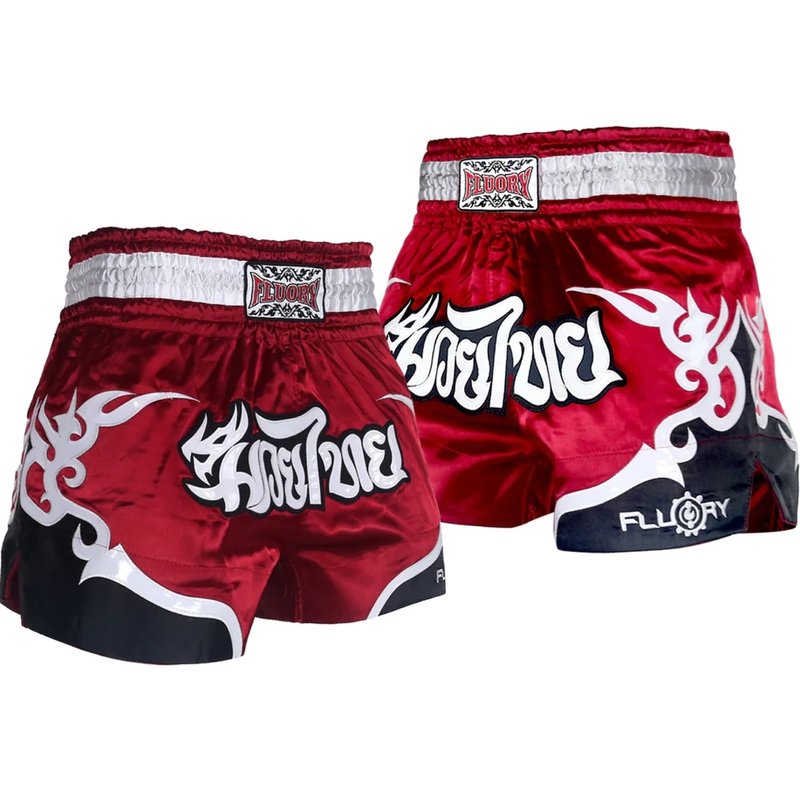 Fluory Fluory Muay Thai Short Kickboxing Short Tribal Wine Red